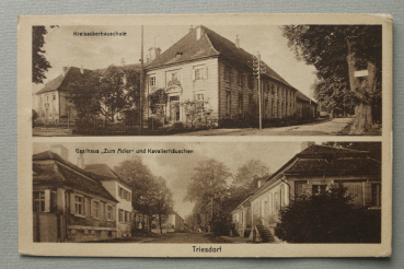 AK Triesdorf / 1919 / Mehrbildkarte / Kreisackerbauschule / Gasthaus Zum Adler und Kavalierhäuschen / Strassenansicht